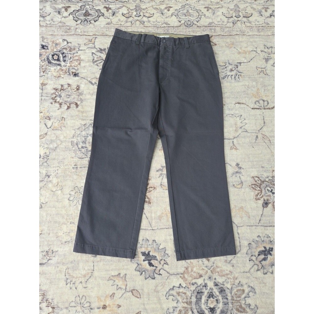 #461 Geoffrey Beene Gray Pants Mens 38x29 100% Cotton Casual Relaxed Trousers